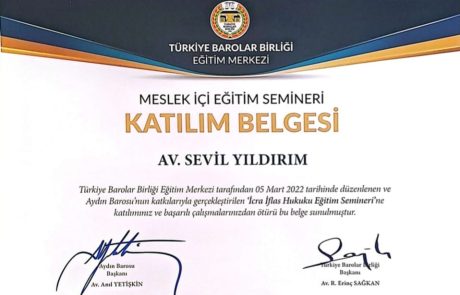 05.03.2022 Aydın Barosu İcra İflas Hukuku Eğitim Semineri